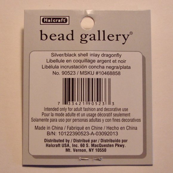 Dragonfly Necklace Pendant Silver Tone Black Shell Inlay BRAND NEW NWT - Picture 5 of 5